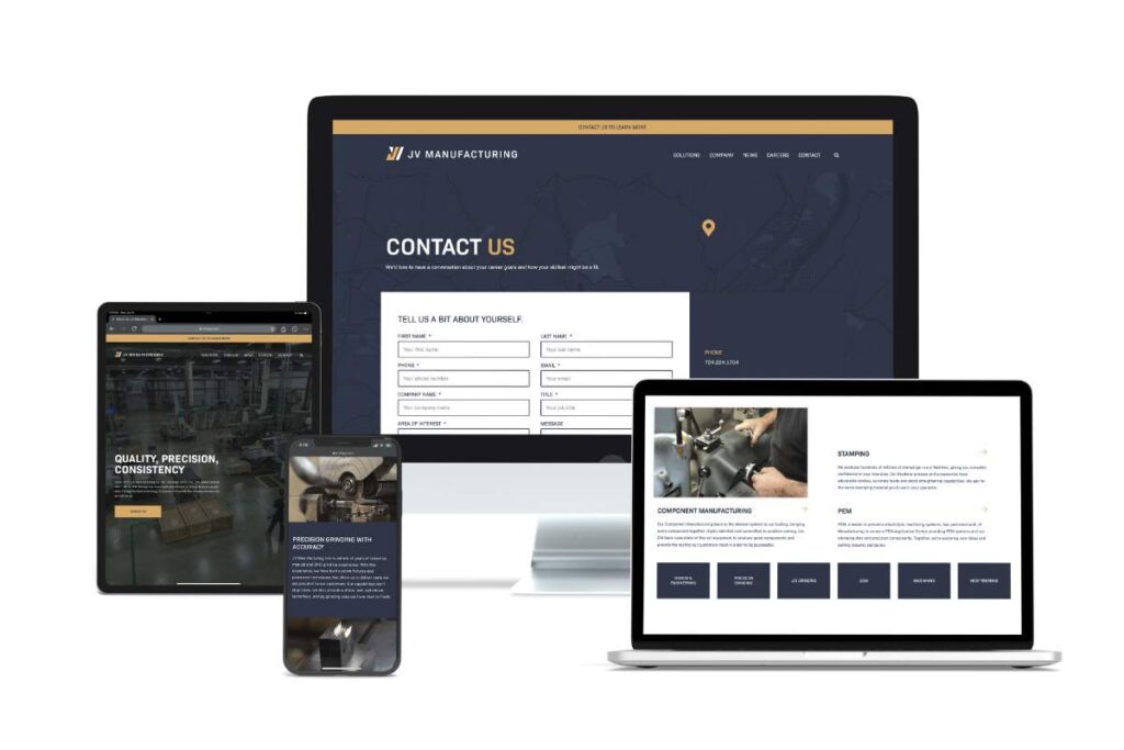 JV Manufacturing website design and development
