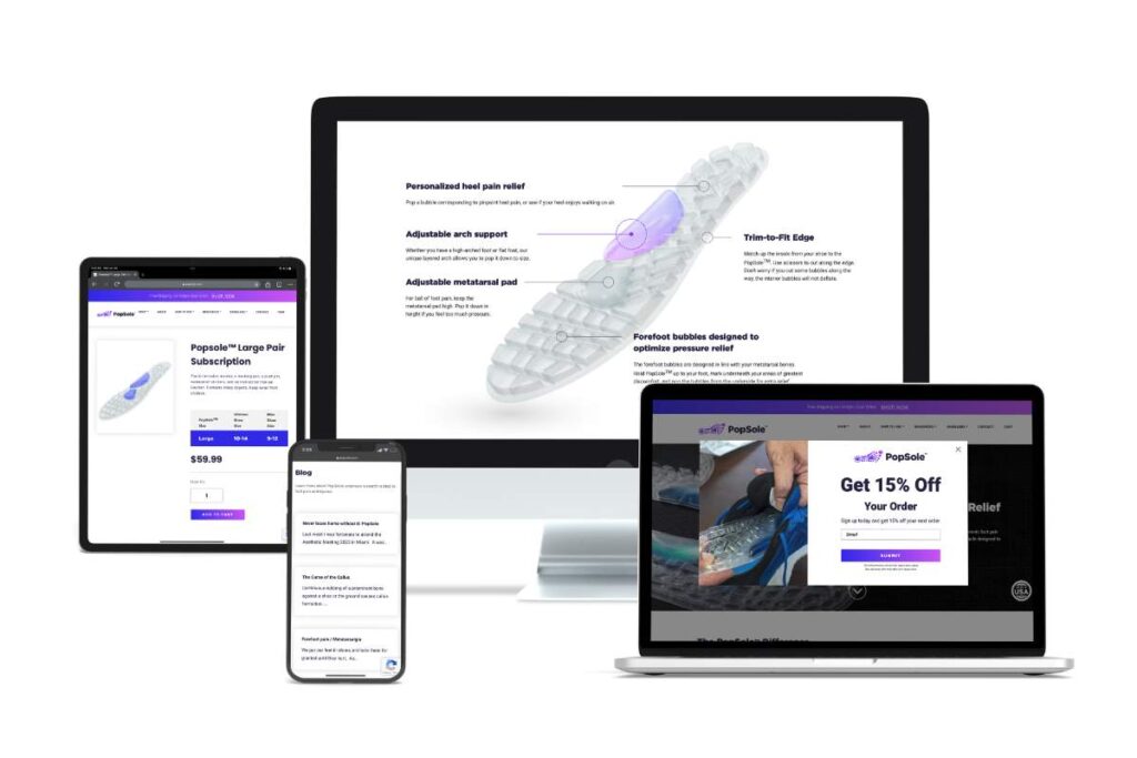 PopSole website design and development