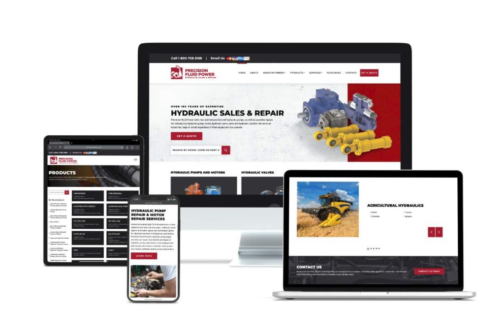 Precision Fluid Power website design and development