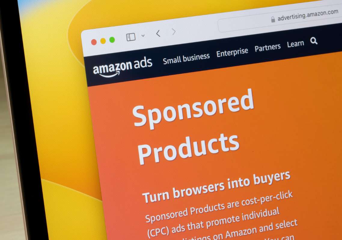 Laptop displaying Amazon advertising - Direct Online Marketing internet marketing company - Provider of Amazon Advertising Services