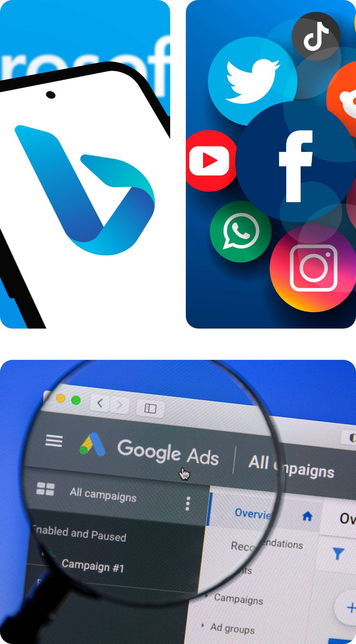 Google Ads and Social Icons