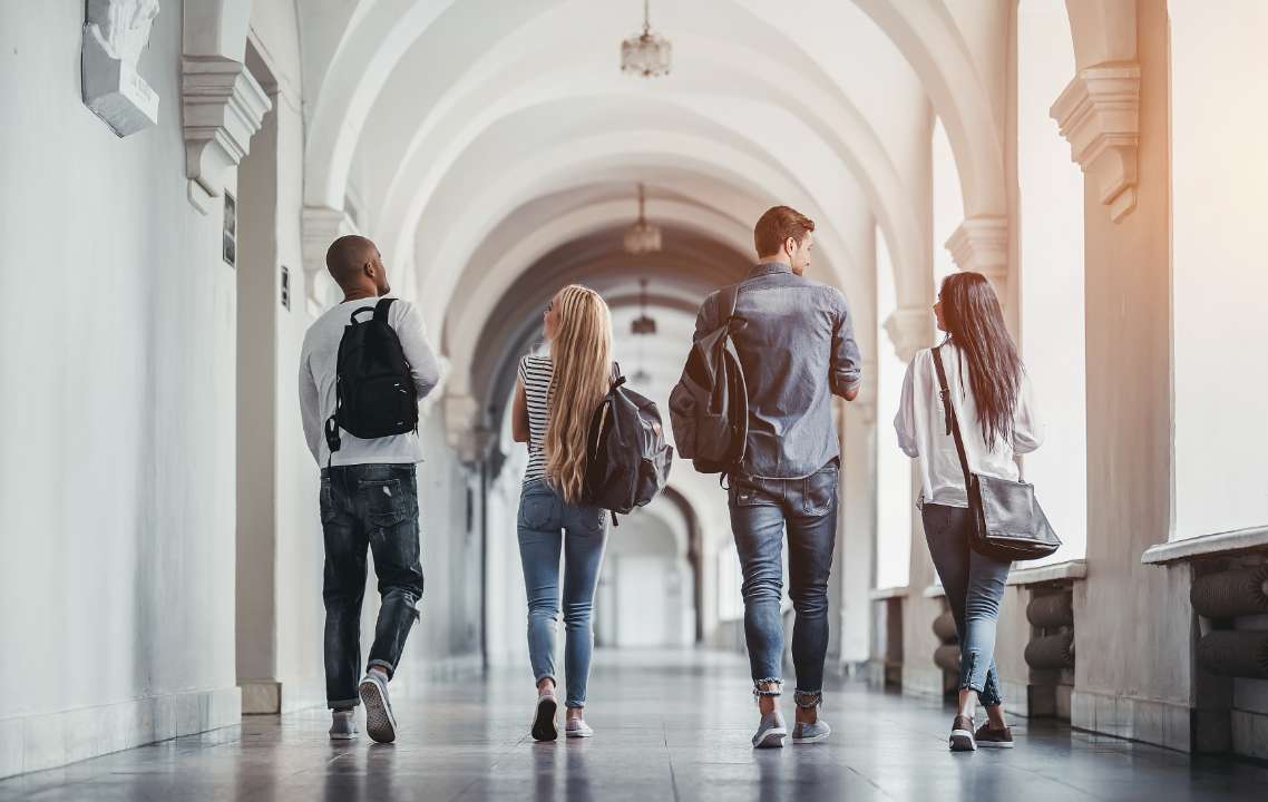 Higher education hallway
