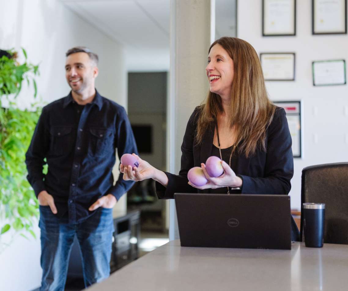 handing out onions at the team meeting