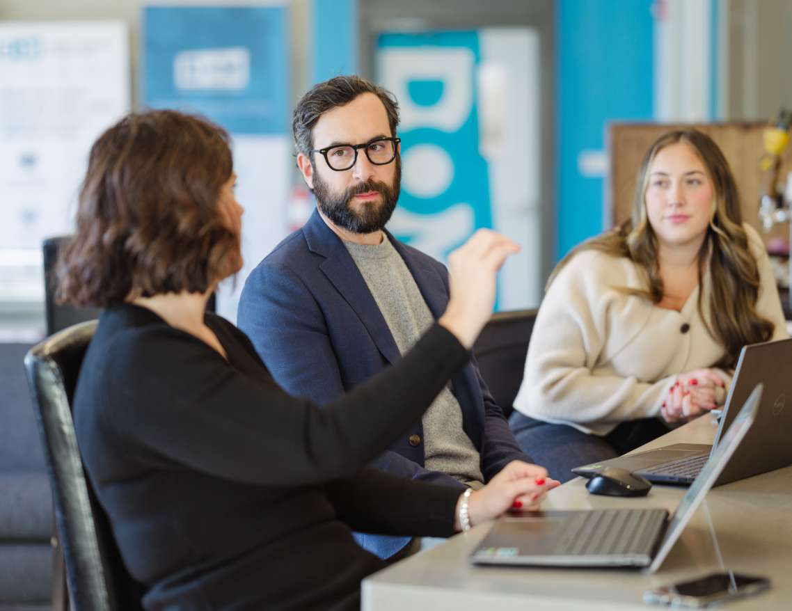 Bethany talking to Client Service Managers