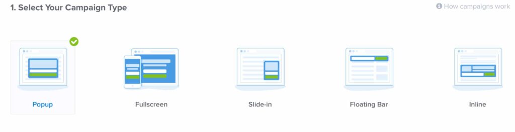 newsletter pop up example