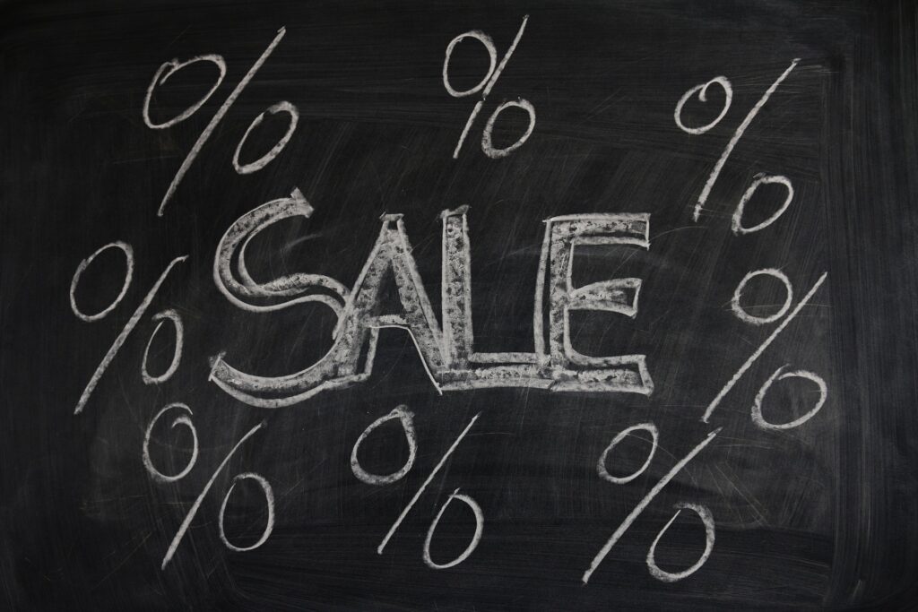 Chalkboard with percent symbols