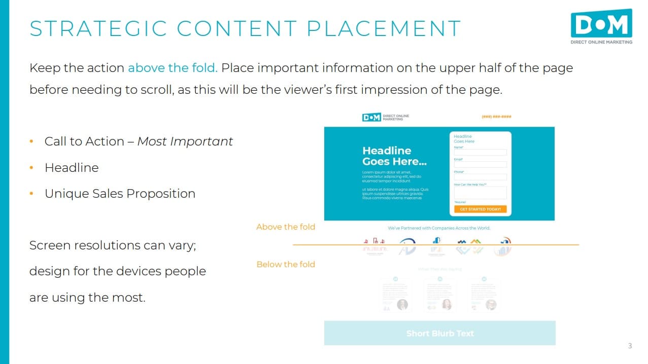 Place Content Strategically Above The Fold