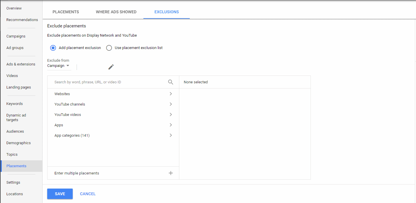 adwords website exclusion how to Direct Online Marketing