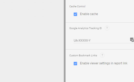 Data Studio Report Settings - Google Analytics Tracking ID
