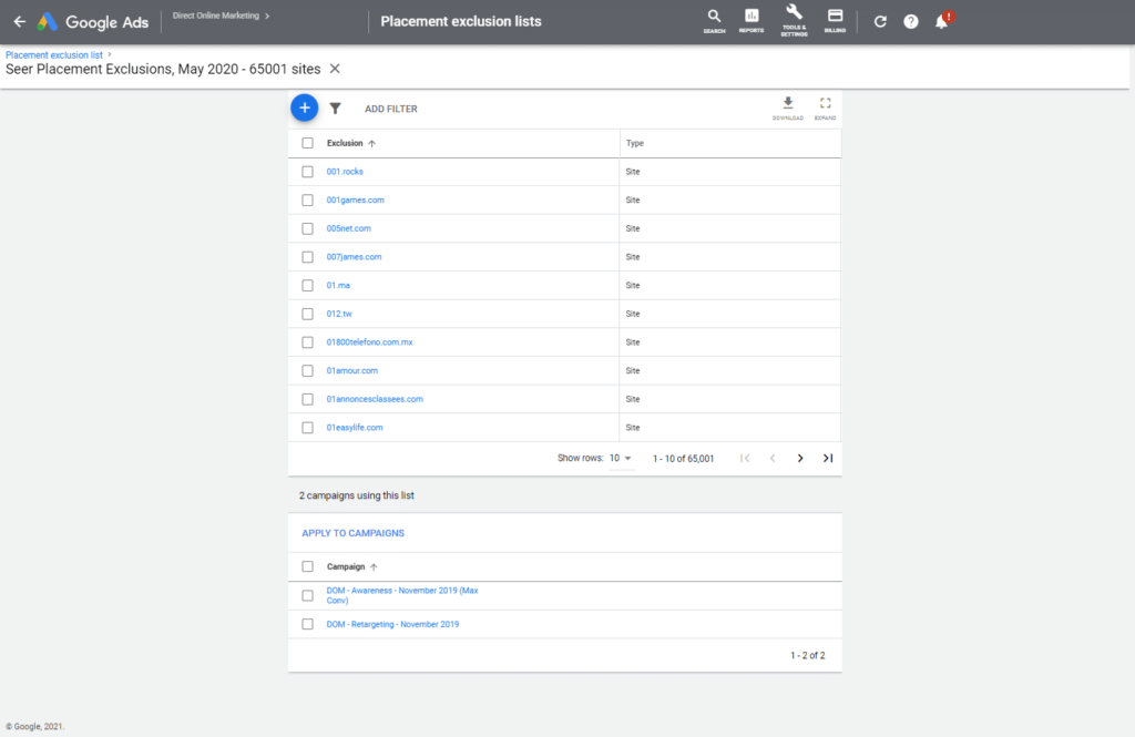 what are dynamic exclusion lists