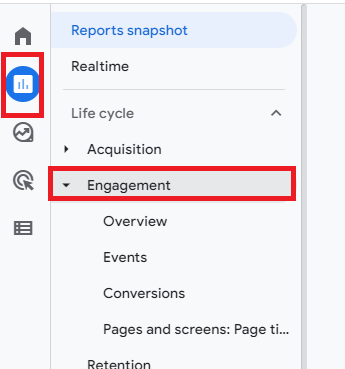 find report for engaged sessions in GA4