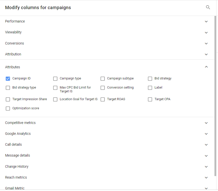 Filter by campaign ID - finding campaign ID under attributes
