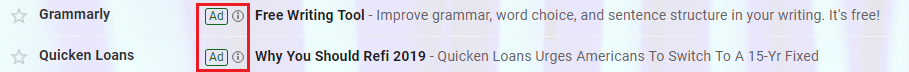 Gmail Ads as They Appear in the Inbox - tricks to mastering gmail ad targeting