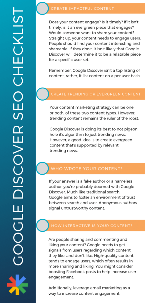 Google Discover SEO Optimization checklist