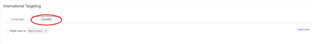international targeting seo - google search console country tab step by step - step 3