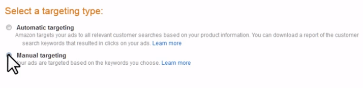 Choosing between automatic and manual targeting in Sponsored Products