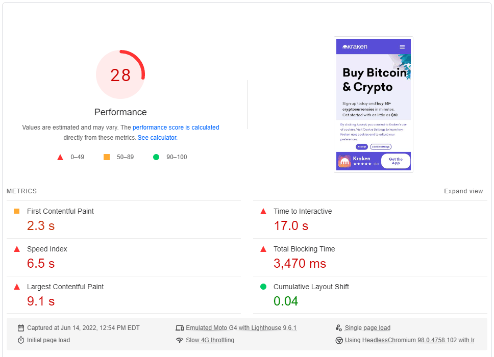 google pagespeed insights kraken