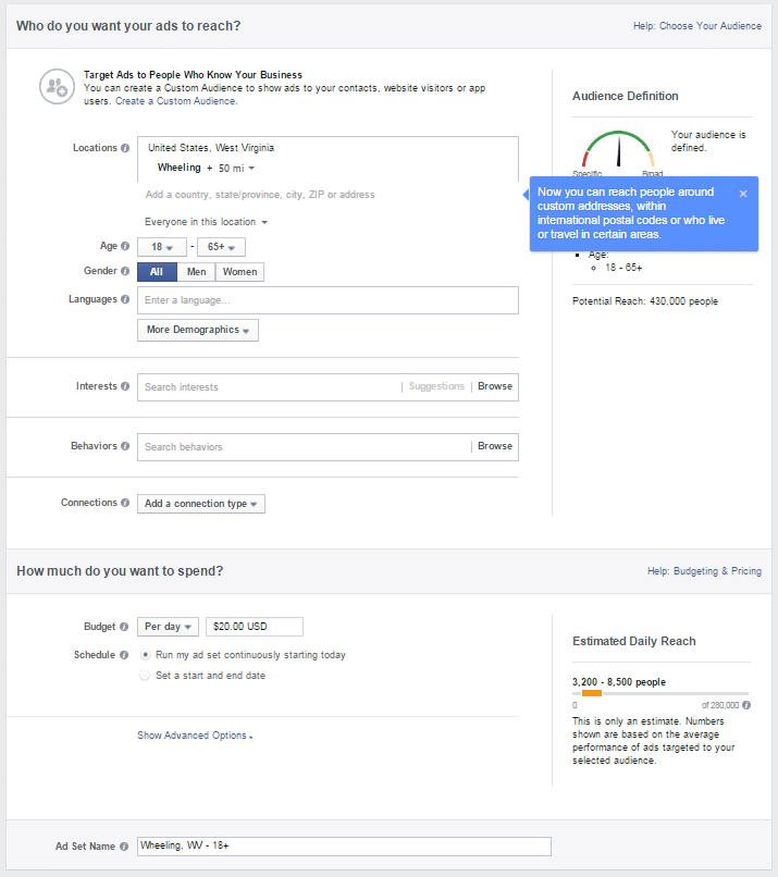 Promoting posts can have a lot more options for targeting and bidding.