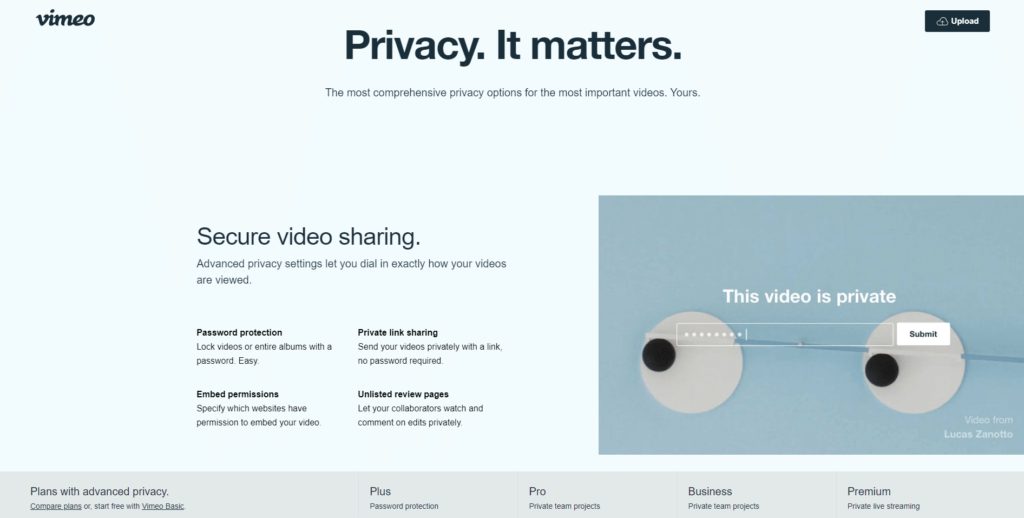 vimeo video hosting benefit