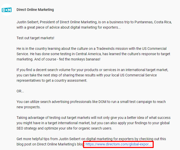 Youtube Barnacle SEO example - almost all video hosting sites permit long descriptions